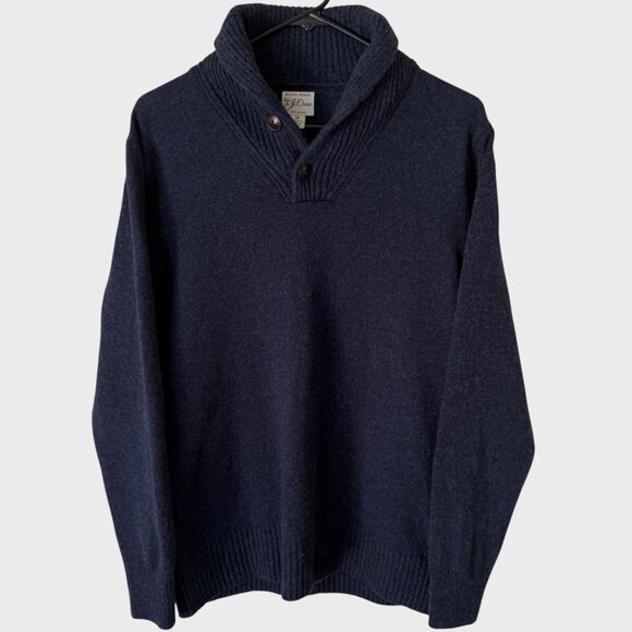 J. Crew Other - J.Crew Marled Rugged Shawl-Collar Sweater Blue Men's Medium Merino Wool-Blend
